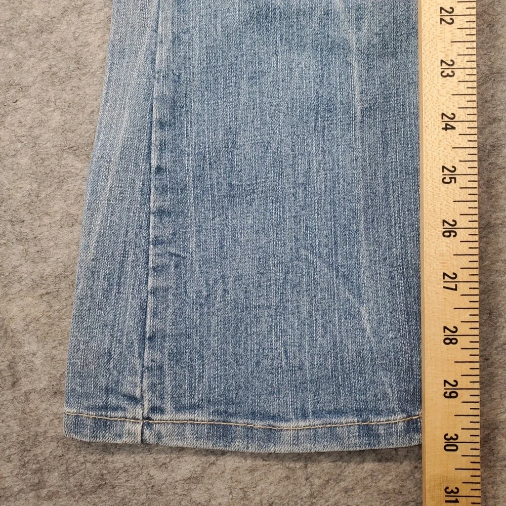 L.e.i. Ashley Trouble Bootcut Jeans Womens 1 Light Blue Low Rise Embroidered Y2K